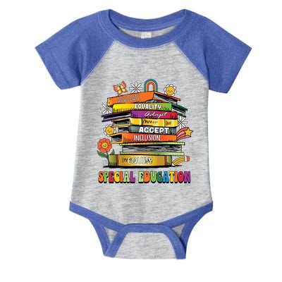 Accept Adapt Advocate Inclusion Equity Equality Sped Teacher Gift Infant Baby Jersey Bodysuit
