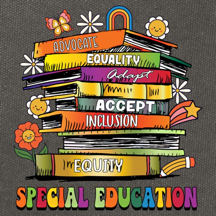 Accept Adapt Advocate Inclusion Equity Equality Sped Teacher Gift Cotton Canvas Backpack