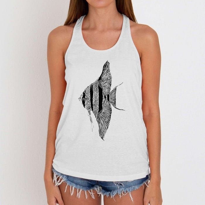 Altum Angelfish Angel Cichlid Lover Pterophyllum Aquarist Women's Knotted Racerback Tank