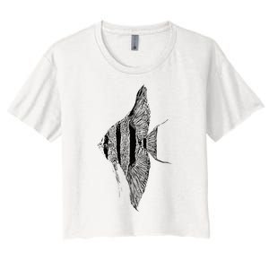 Altum Angelfish Angel Cichlid Lover Pterophyllum Aquarist Women's Crop Top Tee