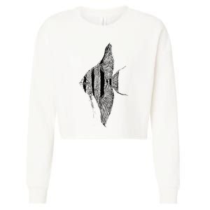 Altum Angelfish Angel Cichlid Lover Pterophyllum Aquarist Cropped Pullover Crew