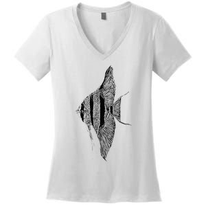 Altum Angelfish Angel Cichlid Lover Pterophyllum Aquarist Women's V-Neck T-Shirt