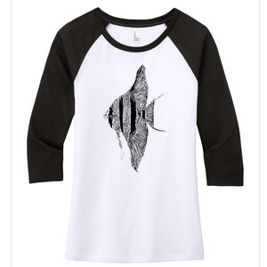 Altum Angelfish Angel Cichlid Lover Pterophyllum Aquarist Women's Tri-Blend 3/4-Sleeve Raglan Shirt