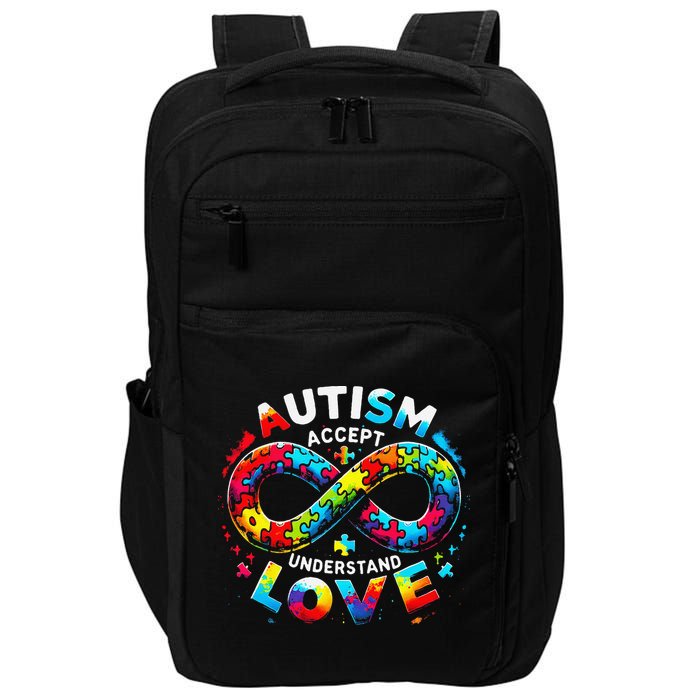 Autism Awareness Accept Understand Love Asd Support Autistic Impact Tech Backpack
