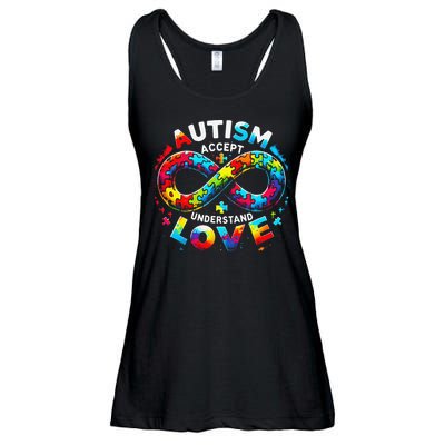 Autism Awareness Accept Understand Love Asd Support Autistic Ladies Essential Flowy Tank