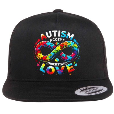 Autism Awareness Accept Understand Love Asd Support Autistic Flatbill Hat