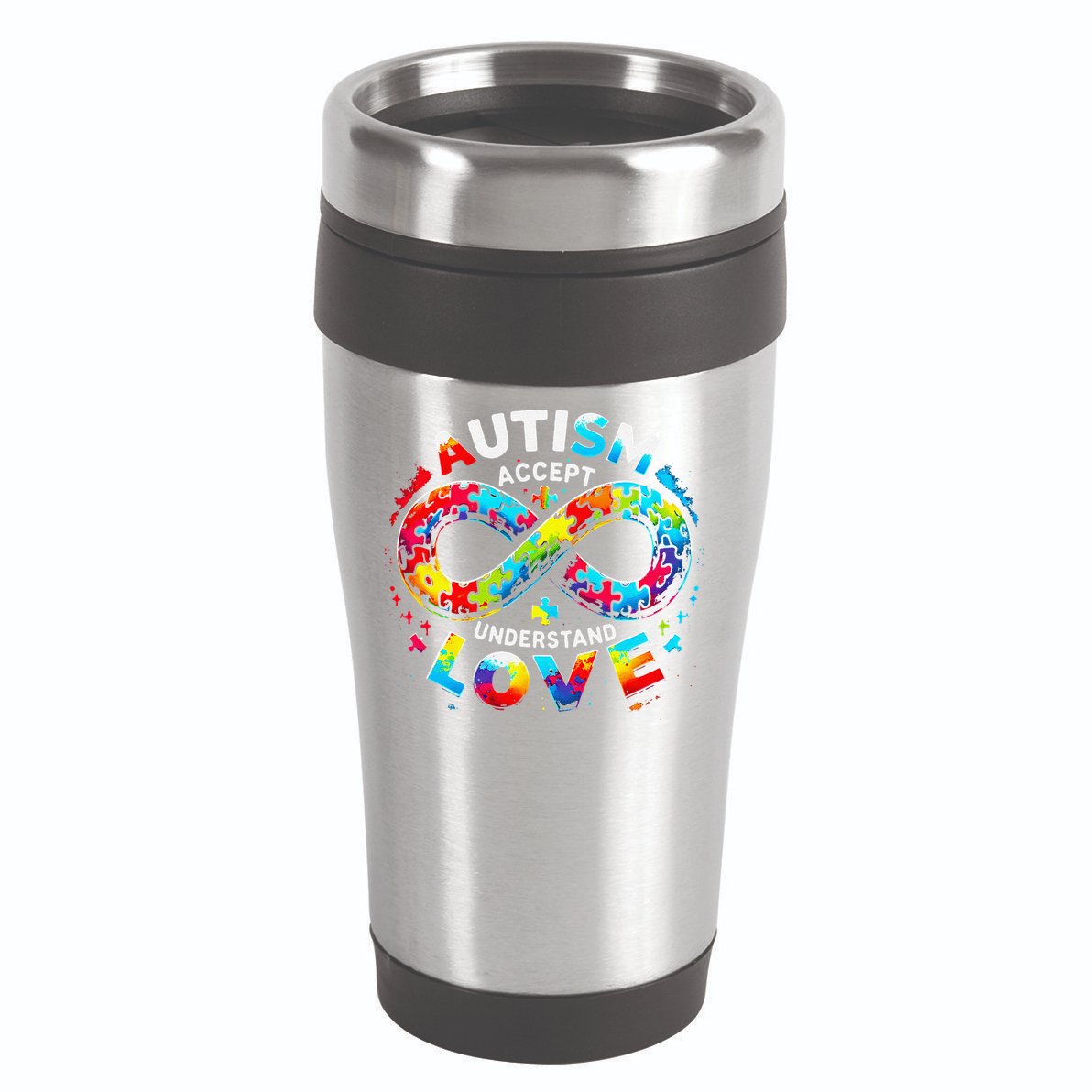 Autism Awareness Accept Understand Love Asd Support Autistic 16oz Travel Tumbler