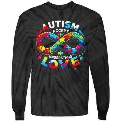 Autism Awareness Accept Understand Love Asd Support Autistic Tie-Dye Long Sleeve Shirt
