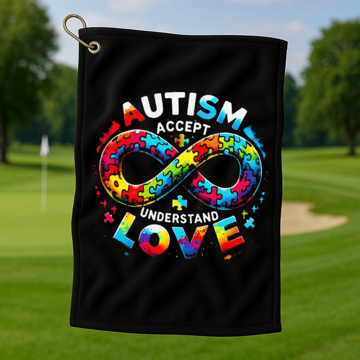 Autism Awareness Accept Understand Love Asd Support Autistic Golf Towel