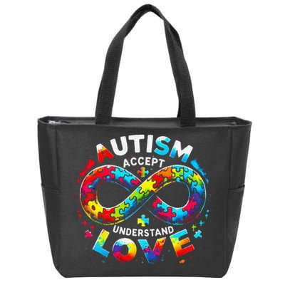 Autism Awareness Accept Understand Love Asd Support Autistic Zip Tote Bag