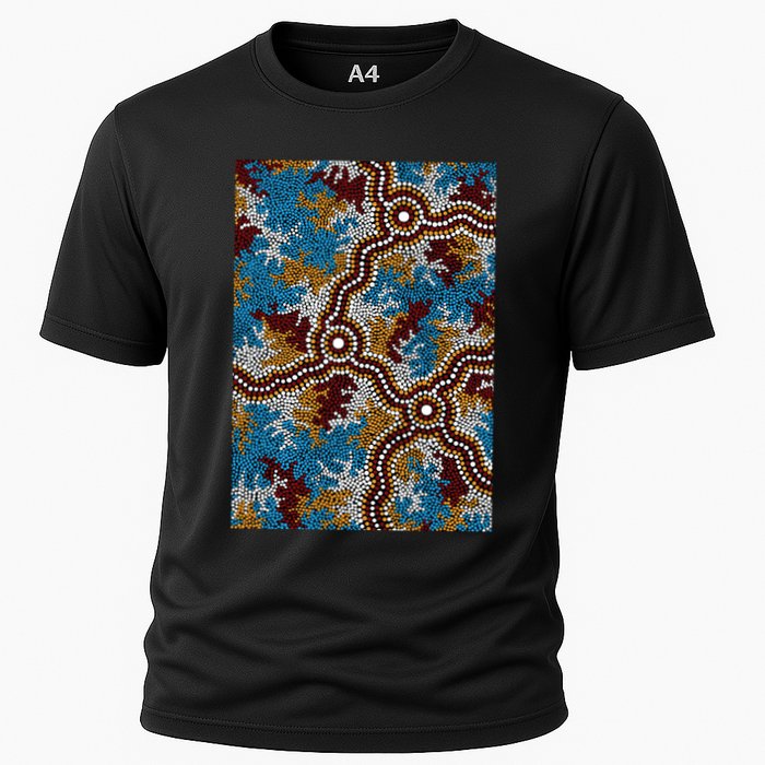 Aboriginal Art Authentic Wetland Dreaming Performance Shirt