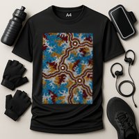 Aboriginal Art Authentic Wetland Dreaming Performance Shirt