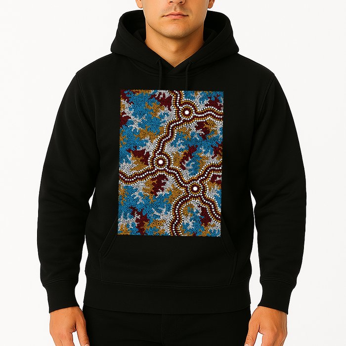 Aboriginal Art Authentic Wetland Dreaming Hoodie