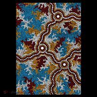 Aboriginal Art Authentic Wetland Dreaming Flatbill Hat