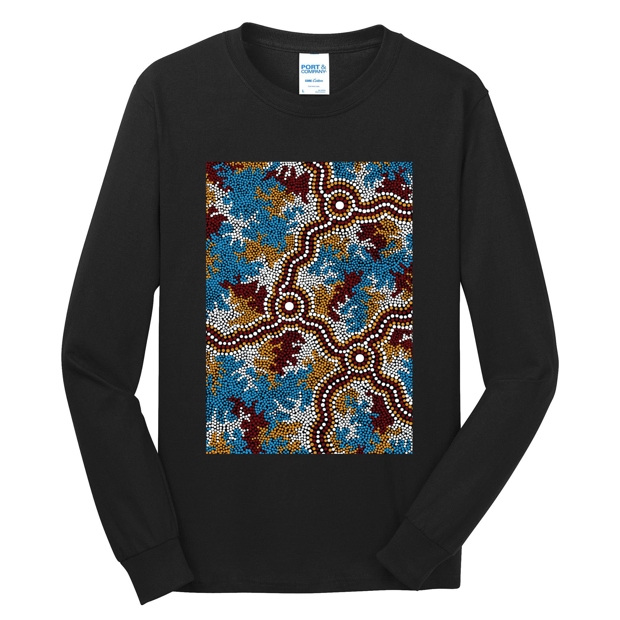 Aboriginal Art Authentic Wetland Dreaming Tall Long Sleeve T-Shirt