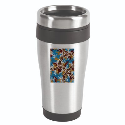 Aboriginal Art Authentic Wetland Dreaming 16oz Travel Tumbler