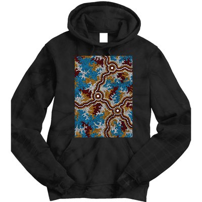 Aboriginal Art Authentic Wetland Dreaming Tie Dye Hoodie