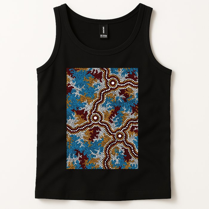 Aboriginal Art Authentic Wetland Dreaming Tank Top