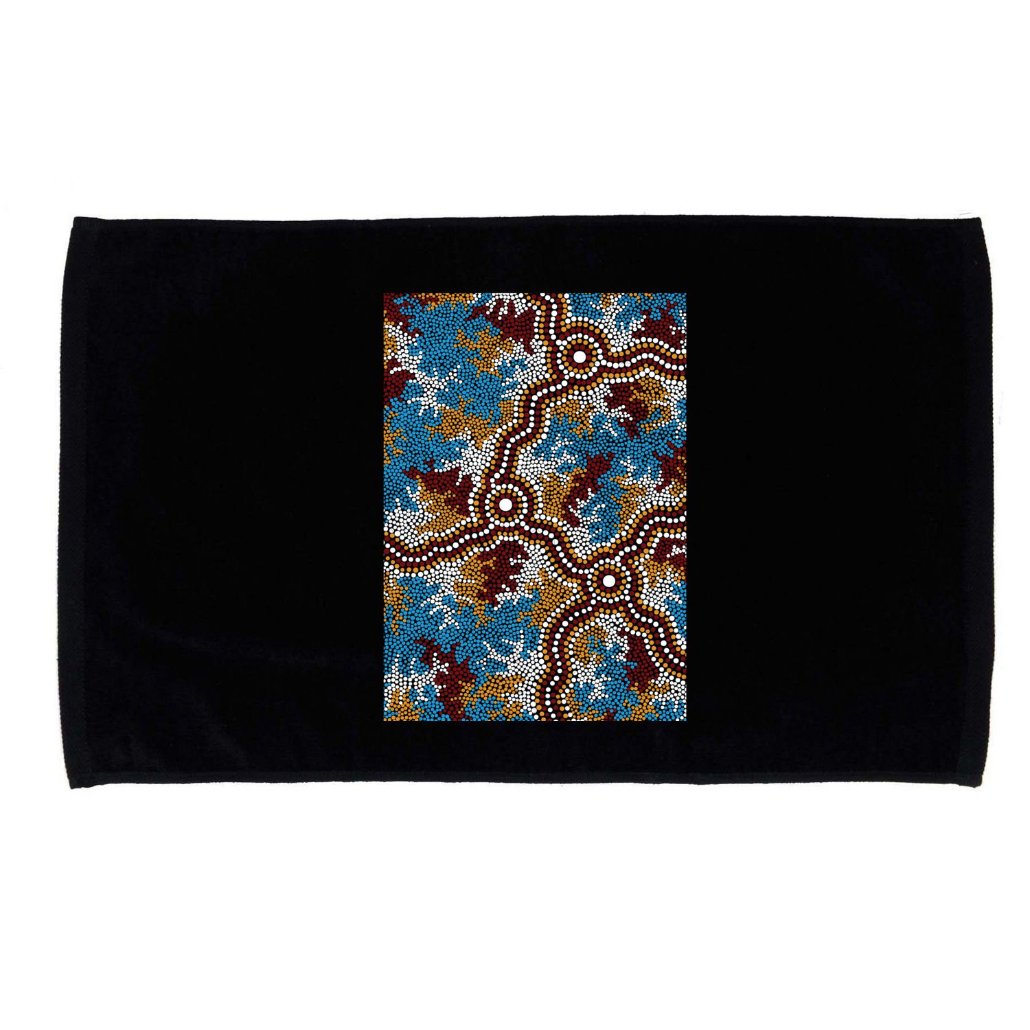 Aboriginal Art Authentic Wetland Dreaming Microfiber Hand Towel