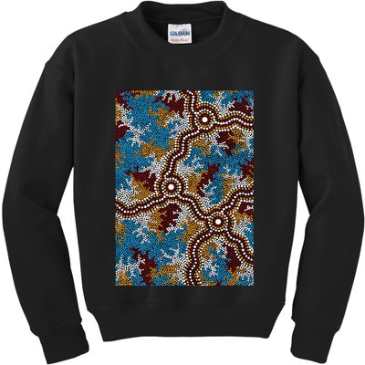 Aboriginal Art Authentic Wetland Dreaming Kids Sweatshirt
