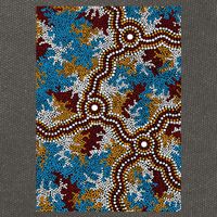 Aboriginal Art Authentic Wetland Dreaming Cotton Canvas Backpack