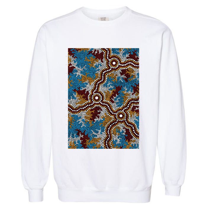 Aboriginal Art Authentic Wetland Dreaming Garment-Dyed Sweatshirt