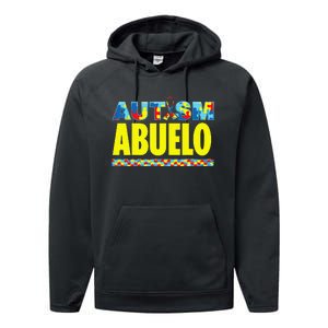 Autism Abuelo Awareness Support Performance Fleece Hoodie