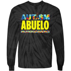 Autism Abuelo Awareness Support Tie-Dye Long Sleeve Shirt