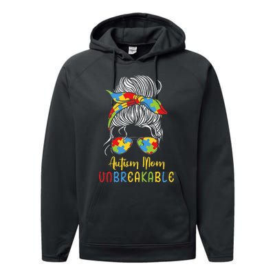 Autism Awareness Acceptance Autism Mom Unbreakable Performance Fleece Hoodie