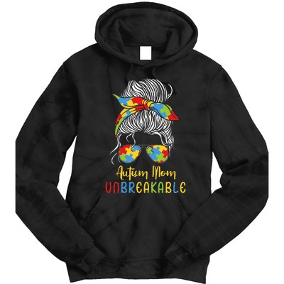 Autism Awareness Acceptance Autism Mom Unbreakable Tie Dye Hoodie