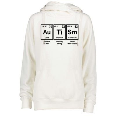 Autism Awareness Advocate Periodic Table Teacher Acceptance Gift Womens Funnel Neck Pullover Hood