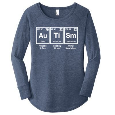 Autism Awareness Advocate Periodic Table Teacher Acceptance Gift Women's Perfect Tri Tunic Long Sleeve Shirt