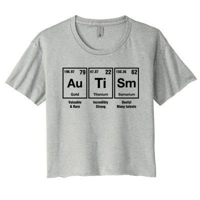 Autism Awareness Advocate Periodic Table Teacher Acceptance Gift Women's Crop Top Tee