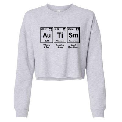 Autism Awareness Advocate Periodic Table Teacher Acceptance Gift Cropped Pullover Crew