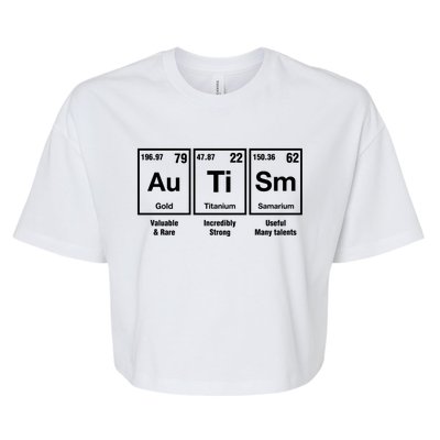 Autism Awareness Advocate Periodic Table Teacher Acceptance Gift Bella+Canvas Jersey Crop Tee