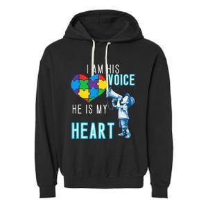 Autism Awareness Autism Mom And Dad Garment-Dyed Fleece Hoodie