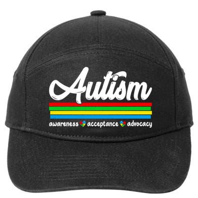 Autism Awareness Acceptance Advocacy Autism Awareness Month Great Gift 7-Panel Snapback Hat