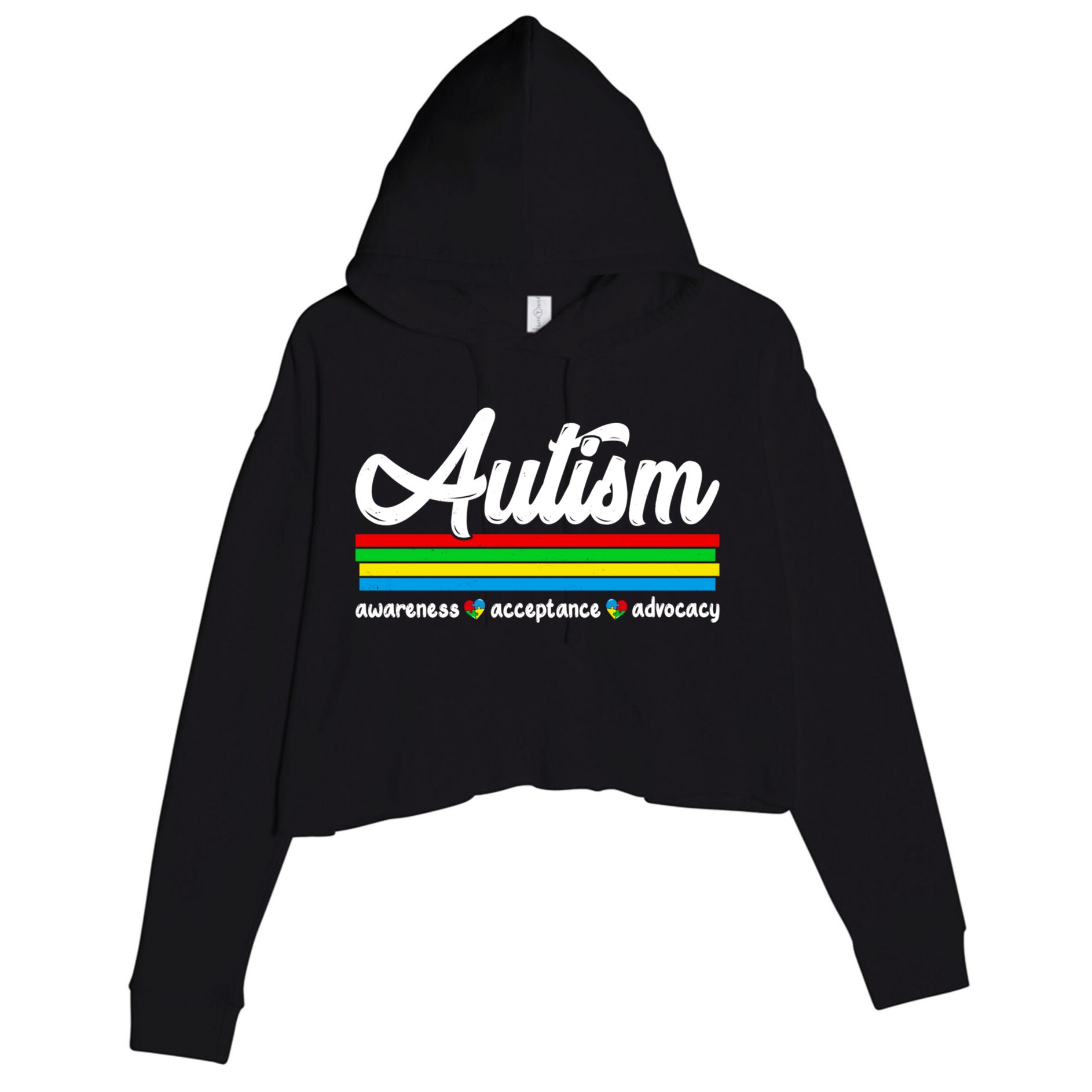 Autism Awareness Acceptance Advocacy Autism Awareness Month Great Gift Crop Fleece Hoodie