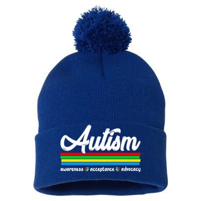 Autism Awareness Acceptance Advocacy Autism Awareness Month Great Gift Pom Pom 12in Knit Beanie