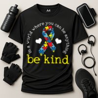 Autism Awareness Be Kind Kindness Ribbon Heart Cooling Performance Crew T-Shirt