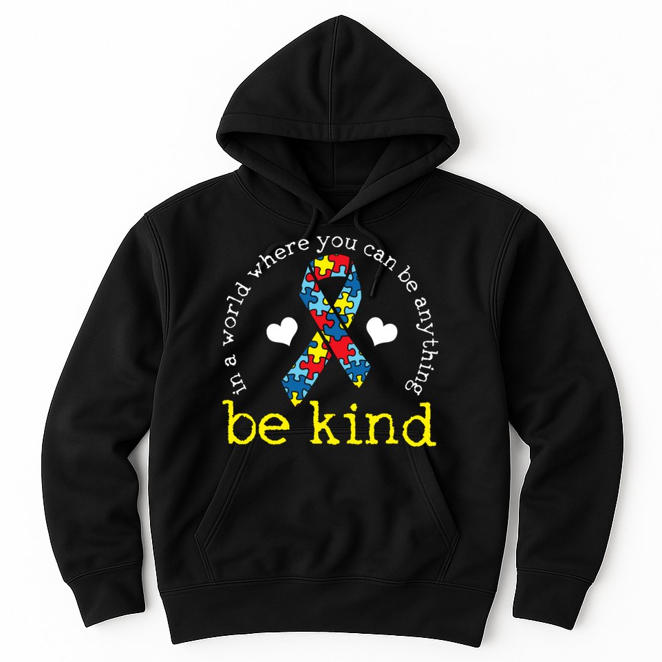 Autism Awareness Be Kind Kindness Ribbon Heart Hoodie