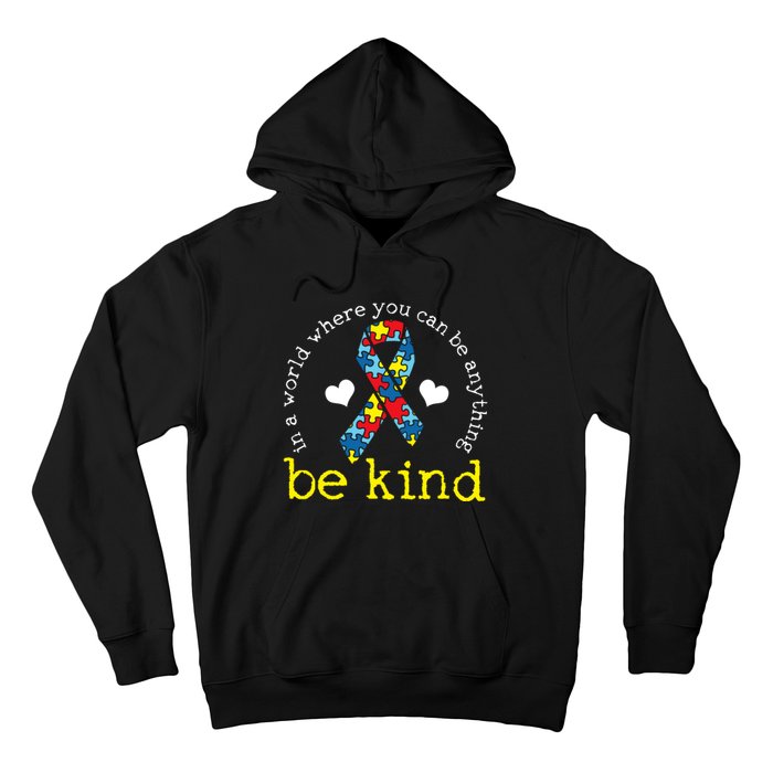 Autism Awareness Be Kind Kindness Ribbon Heart Hoodie