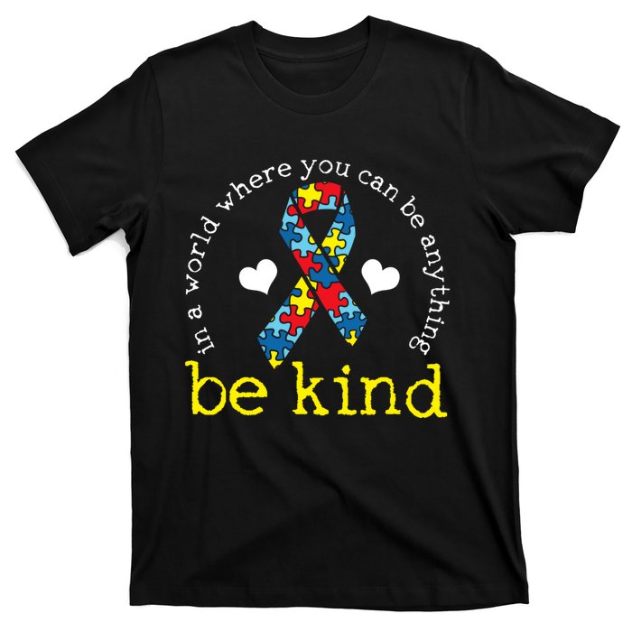 Autism Awareness Be Kind Kindness Ribbon Heart T-Shirt