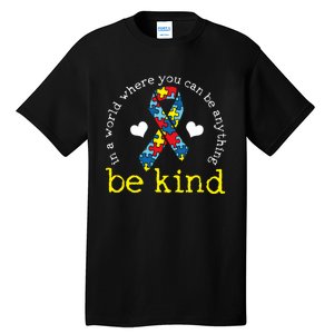 Autism Awareness Be Kind Kindness Ribbon Heart Tall T-Shirt