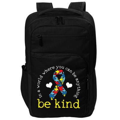 Autism Awareness Be Kind Kindness Ribbon Heart Impact Tech Backpack