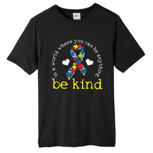 Autism Awareness Be Kind Kindness Ribbon Heart Tall Fusion ChromaSoft Performance T-Shirt