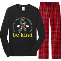 Autism Awareness Be Kind Kindness Ribbon Heart Long Sleeve Pajama Set