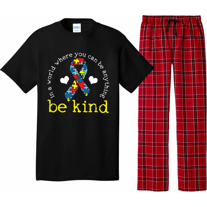 Autism Awareness Be Kind Kindness Ribbon Heart Pajama Set