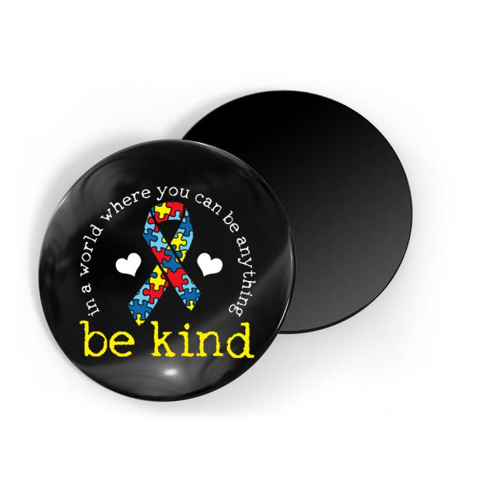 Autism Awareness Be Kind Kindness Ribbon Heart Magnet