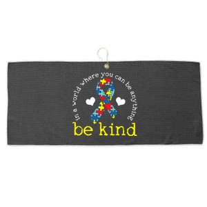 Autism Awareness Be Kind Kindness Ribbon Heart Large Microfiber Waffle Golf Towel